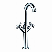 Solid Brass Bathroom Sink Faucet - Chrome Finish (Tall)
