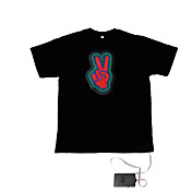 Sound und Musik aktiviert Spektrum VU-Meter el Visualizer T-Shirt (4 * aaa)