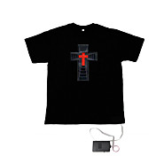 Sound and Music Activated Spectrum VU Meter EL Visualizer T-shirt  (4*AAA)