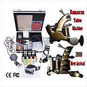 damascus handgemaakte twee tattoo machines kit met een superieure LED voeding