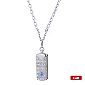 4gb glänzenden Kristall Stil USB-Flash-Laufwerk Halskette (silber)