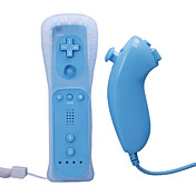 Remote and Nunchuk Controller with Case for Wii/Wii U (Blue)
