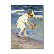 håndmalte oljemaleri Brighton Beach olje maleri av Edward Henry potthast med utstrakte ramme