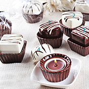 bougie chocolat faveurs de mariage (jeu de 4)