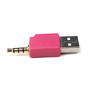 3,5 mm zu USB Konverter Ladegerät-Adapter für iPod shuffle-2 (pink)
