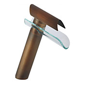 Polished Brass Finish Waterfall Bathroom Sink Faucet