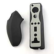 protector de silicona caso / manga para Nintendo Wii / Wii U juego controlador remoto y el Nunchuk (negro)