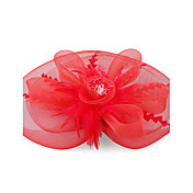 Kate Middleton reloj estilo: las plumas de color rojo de organza y encaje de la boda de flores y fascinador partido