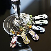 flip flop wijn glasbedels (set van 6)