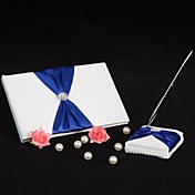 esplendor de la boda libro de visitas y la pluma establece con cinturón azul real