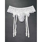 4 Straps Sexy Lace With Satin Ribbons Suspender Belts & Thong Set Wedding Garters