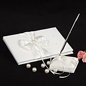 mariage en ivoire livre d'or et un stylo ensemble avec des accents de perles