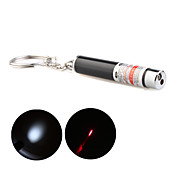 2 in 1 LED & Red Laser Pointer Flashlight with Keychain  Black