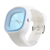 silicone banda moda uomo donna unisex casual gelatina sport watch - azzurro