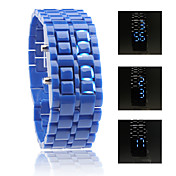 lava stil blå LED ansigtsløs armbåndsur - blå