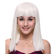 Capless Long High Quality Synthetic White Straight Hair Wig