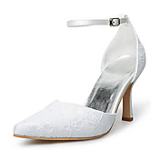 tacco alto in raso di qualità superiore ad alta chiuso dita dei piedi con le scarpe da sposa in pizzo da sposa