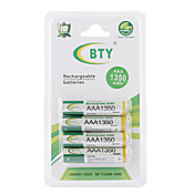 Juego de Baterías Recargables BTY de 1350mAh AAA de Ni-MH - 4 Unidades