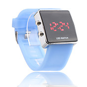 silicone banda uomini donne unisex gelatina sport stile piazza ha portato orologio da polso - azzurro