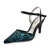 Satin Upper High Heel Slingback With Lace Party Shoes