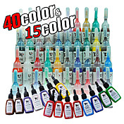 55 bouteilles d'encre de tatouage / 15 * 15ml et 40 5ml *
