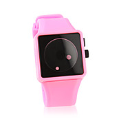 moda silicone banda orologio da polso al quarzo (rosa)