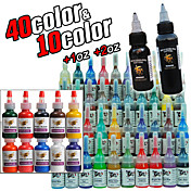 52 bouteilles d'encre de tatouage / 40 5ml *, 10 * 15 ml, 1 * 30 ml et 60ml 1 *