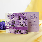 Chic Lilac Patterned Folded Wedding Invitation (Set of 60)