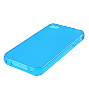 funda protectora transparente suave para iphone4 (azul)