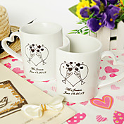 Personalized Heart-shaped Double Mugs Set