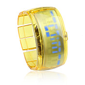 armbånd design fremtiden blå LED armbåndsur - gul