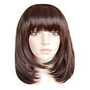 sem tampa na altura dos ombros alto grau de qualidade sintético castanho chocolate estilo bob peruca de cabelo Morden