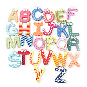 Funny Alphabet 26 Letters Wooden Fridge Magnets Educational Toy (26-Pack)
