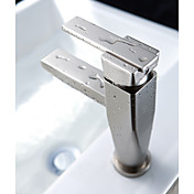 Morden Nickel Brushed Finish Solid Brass Bathroom Sink Faucet
