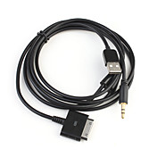 2-in-1 car audio met 30pin USB opladen en synchroniseren kabel voor iphone 4 4s en de nieuwe ipad