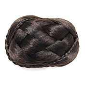 sintético preto trançado peruca bun
