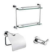 3-delige chroom afgewerkte badkamer accessoire set
