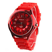 Reloj Pulsera Quartz Crisantemo Metálico Unisex - Rojo