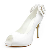 satinado superior talón bombas de tacón de aguja / peep toe con zapatos de boda bowknot más colores disponibles