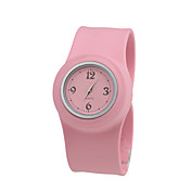 impermeable cinta de cuarzo de los niños reloj pulsera con la banda de color rosa