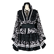 Long Sleeve Knee-length Black Cotton Polyester Lolita Outfit
