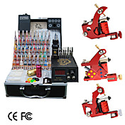 3  Tattoo Guns Kit with LCD Power and 40 Color Ink