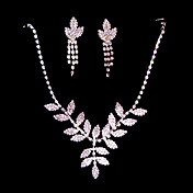 claires en strass brillant et 925 collier en argent et des boucles d'oreilles ensemble de bijoux