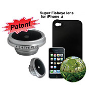 190 º súper lente del ojo de pescado con funda protectora de nuevo para Apple iPhone 4