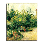 håndmalte oljemaleri les Mathurins 'hage med Camille Pissarro med utstrakte ramme