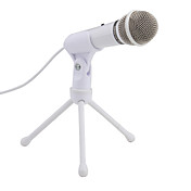 3.5mm podcast / audio productie stereo microfoon met statief en 2,5 m kabel (wit)