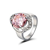 chic 18k hvitt gull belagt cubic zirconia ring (flere farger)
