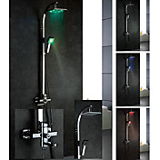 Farbwechsel LED Dusche Wasserhahn mit 8-Zoll-Duschkopf + Handbrause
