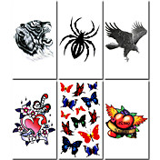 6 piezas de tigre y la araña tatuaje temporal mixta