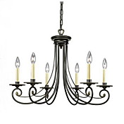 Elegant Chandelier with 6 Lights in Candle Bulb
